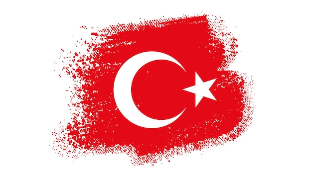 Vector bandera de turquía de acuarela pintada a mano