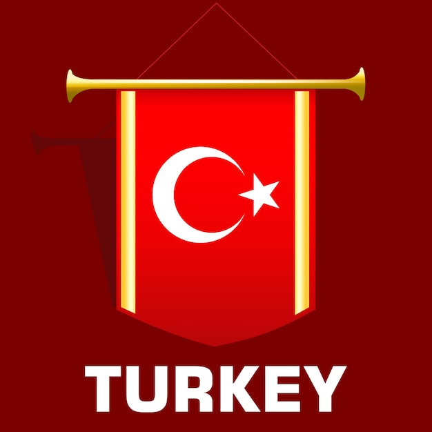 bandera de turquía con banderín