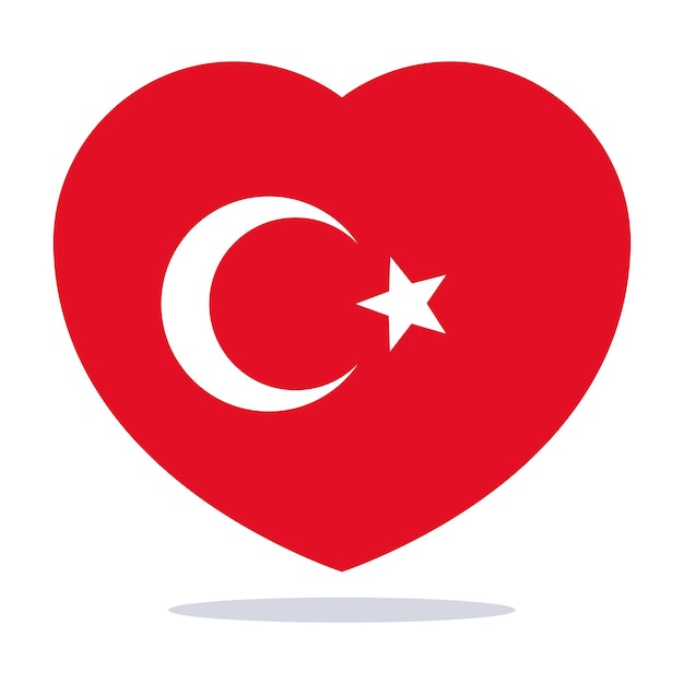 Bandera de turquía en forma de corazón