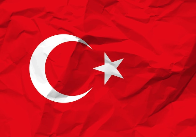 Bandera de turquía de papel arrugado