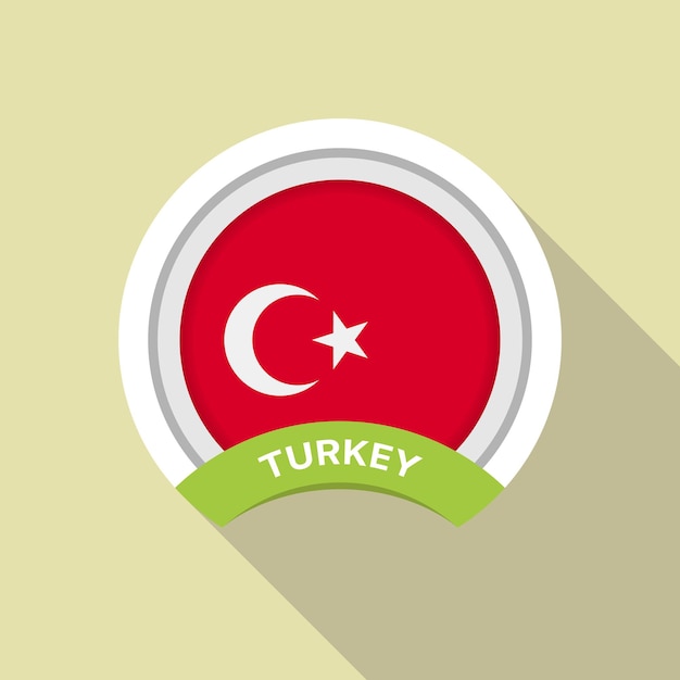 Bandera de turquía redonda bandera turca estrella y luna creciente ilustración de estambul círculo de país original