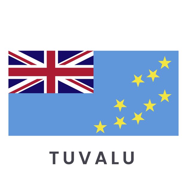 Bandera de Tuvalu aislada sobre un fondo blanco