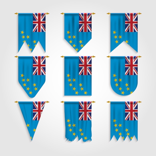 Bandera de tuvalu en diferentes formas, bandera de tuvalu en varias formas