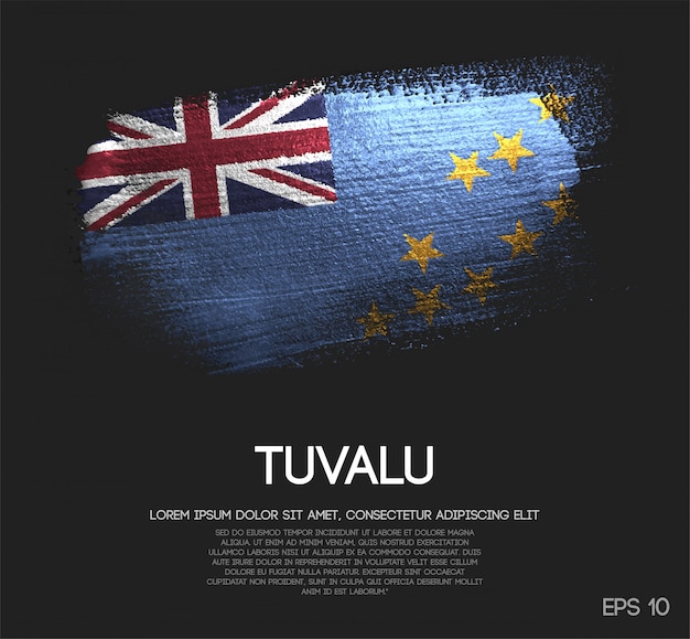 Vector bandera de tuvalu hecha de pintura brillante brillo brillo