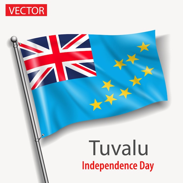 bandera de tuvalu país día nacional de la independencia vectores banderas en Australia países de Oceanía