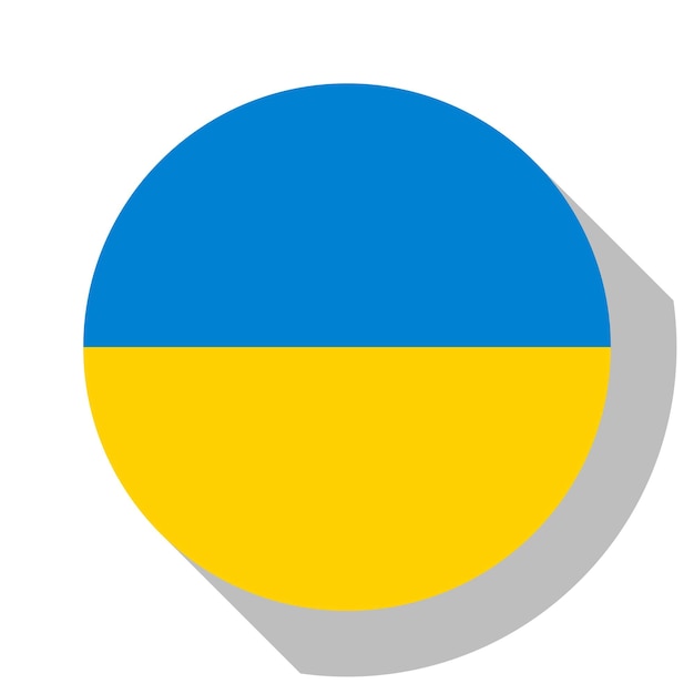 Bandera, de, ucrania, círculo, butoon