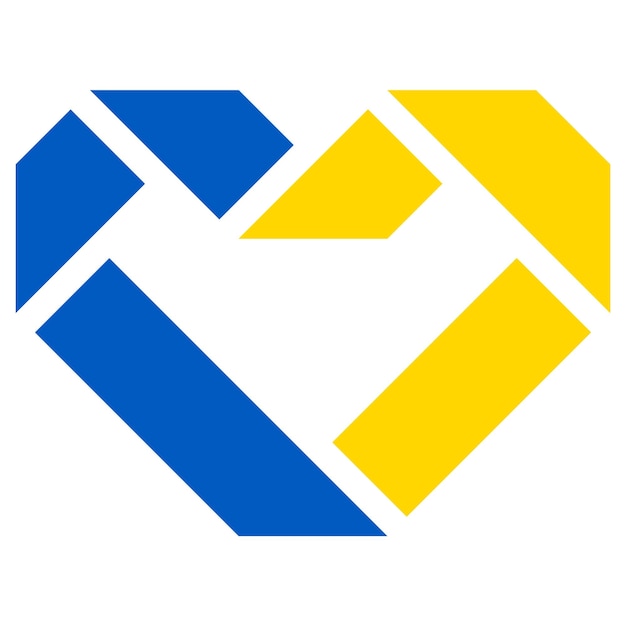 Bandera de ucrania corazón de cinta de papel