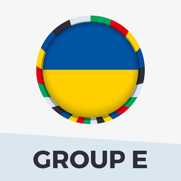 La bandera de Ucrania estilizada para el torneo europeo de fútbol 2024