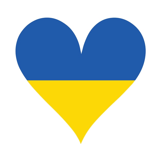 bandera de ucrania en forma de corazón