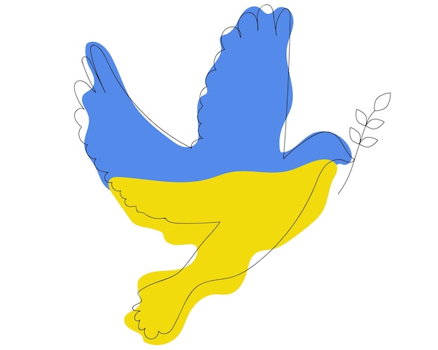 Bandera de Ucrania de la paz de Dove con diseño de palomas bandera de Ucrania 3 x 1,5 m para detener la War Save Ucrania bandera de la paz de Dove bandera de Ucrania 