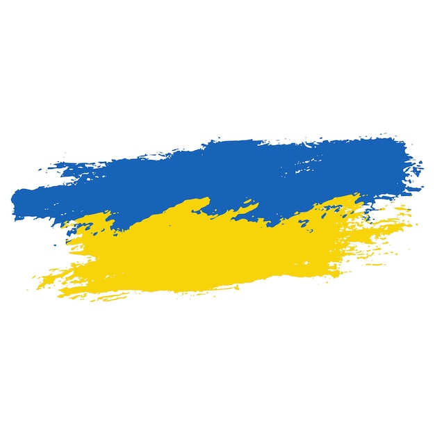 Bandera de Ucrania Ilustración vectorial aislada sobre fondo blanco Símbolo de Ucrania