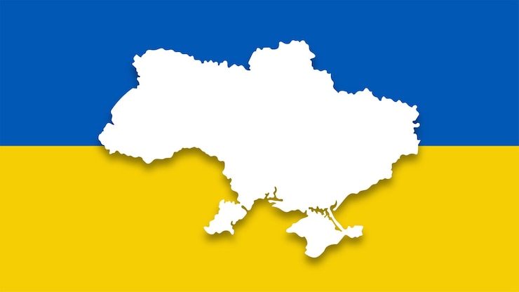 Vector bandera de ucrania con mapa. ucrania bandera y mapa vector ilustración