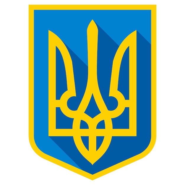 Bandera de Ucrania tridente amarillo