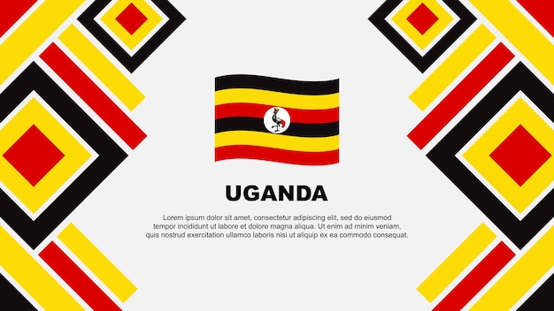 Vector bandera de uganda abstracto diseño de fondo plantilla bandera del día de la independencia de uganda papel de pared ilustración vectorial de uganda