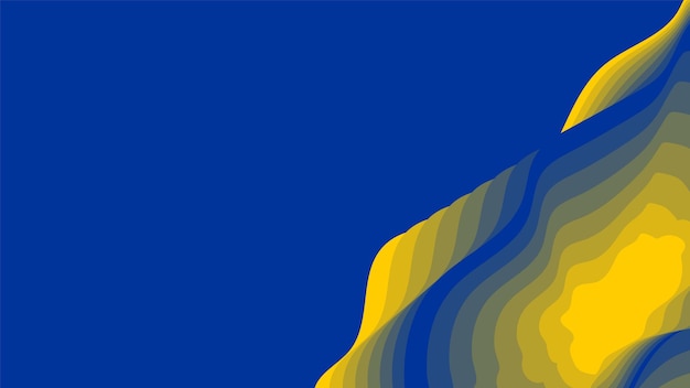 Bandera de la unión europea con ilustración de la bandera de la ue en estrellas con espacios libres fondo azul y amarillo