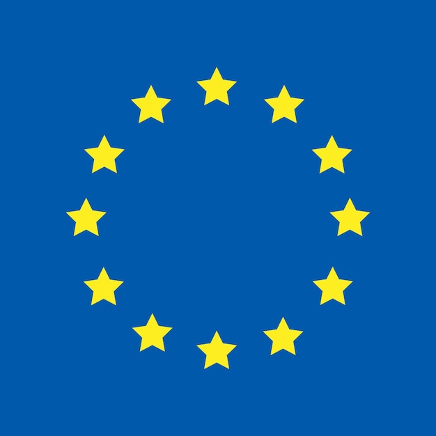Bandera de la Unión Europea con vector plano