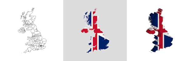 Bandera de la Unión Jack Mapa del Reino Unido
