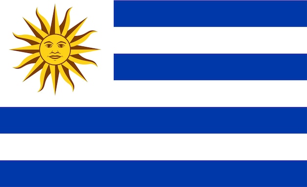 Bandera de uruguay. ilustración vectorial