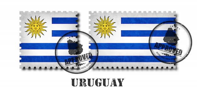 Bandera uruguaya o uruguay estampilla estampilla