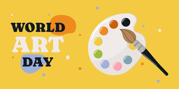 Bandera de vacaciones del Día Mundial del Arte Ilustración vectorial