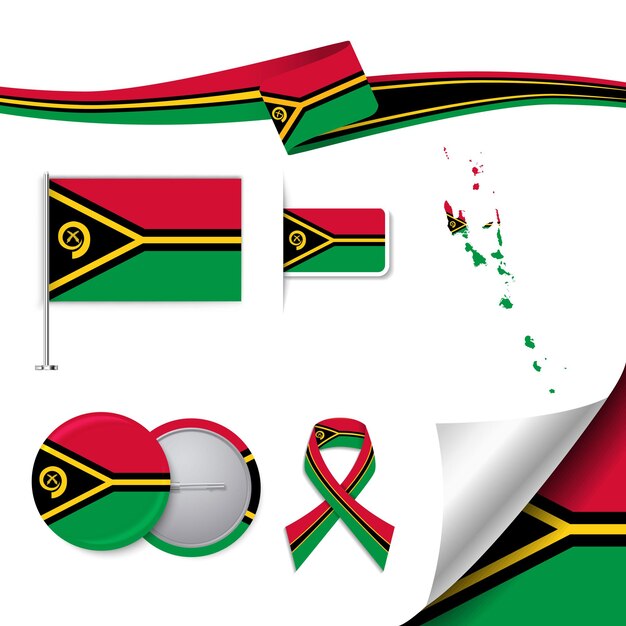 Bandera de Vanuatu con elementos