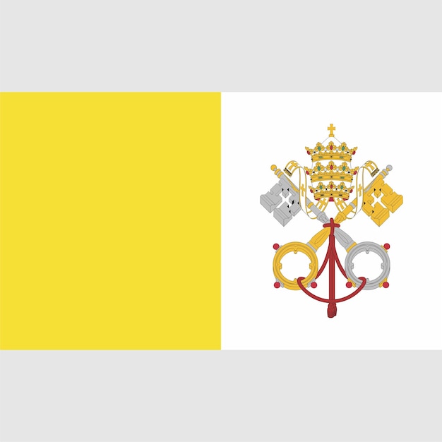 Vector una bandera del vaticano con el número de llaves