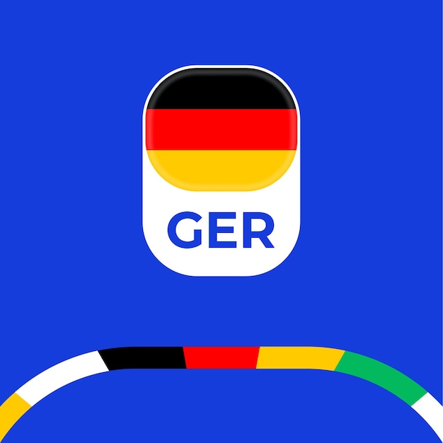 Bandera de vector de alemania 2024. fase final del campeonato del torneo de fútbol 2024. campeonato oficial de color azul y estilo con bandera de línea de país.