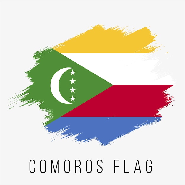 Bandera de vector de Comoras. Bandera de Comoras para el Día de la Independencia. Bandera de Comoras Grunge. Bandera Comoras