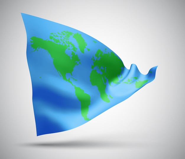 bandera de vector de protección de la tierra sobre fondo blanco