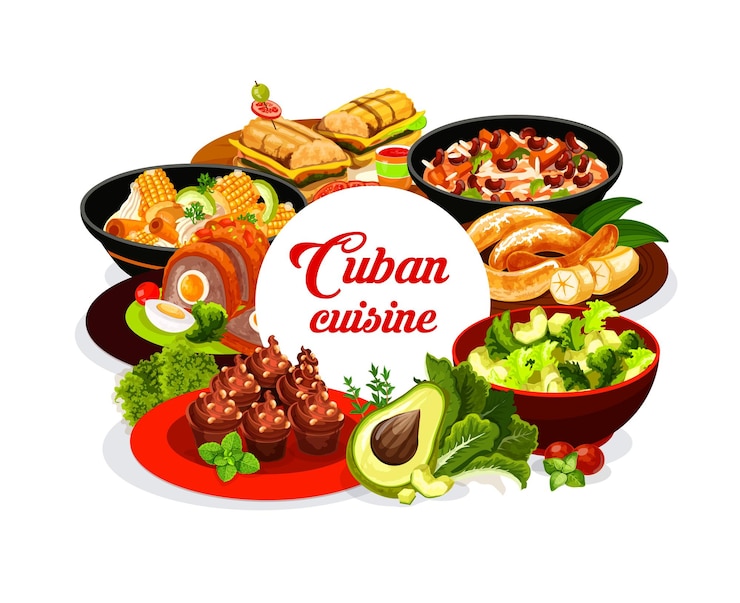 Vector bandera de vector redondo de cocina nacional cubana