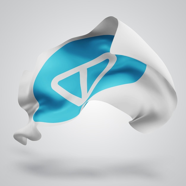Bandera de vector de toneladas 3d con ondas sobre un fondo blanco