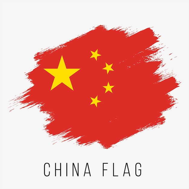 Bandera de vectores de China. Bandera de China para el Día de la Independencia. Bandera de China Grunge. bandera china, con, grunge