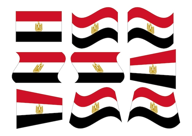 Bandera vectorial de Egipto con muchas formas