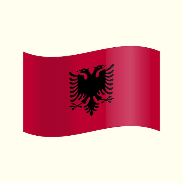 Bandera vectorial de los emblemas nacionales de Albania.