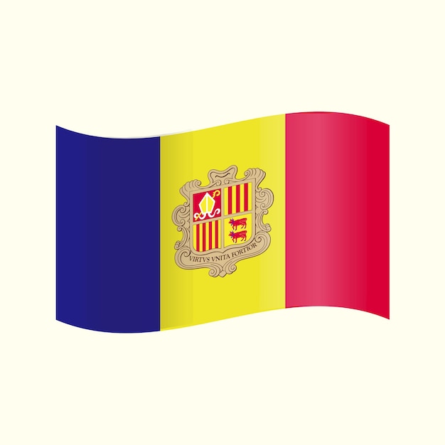 Vector bandera vectorial de los emblemas nacionales de andorra.