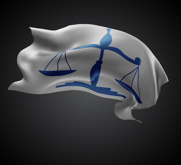 bandera vectorial de escalas 3D con ondas en un fondo negro