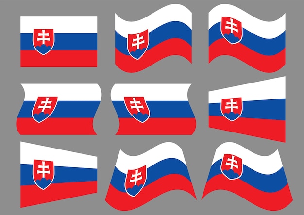 Bandera vectorial de Eslovaquia con muchas formas