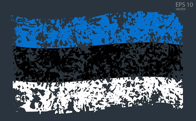 Vector bandera vectorial de estonia ilustración vectorial con grietas y abrasiones