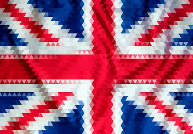 Bandera vectorial de Gran Bretaña con pliegues