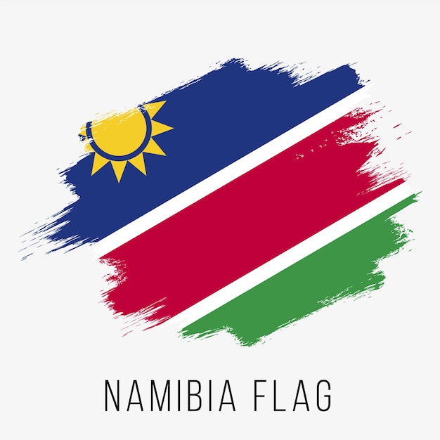 Bandera vectorial de Namibia. Bandera de Namibia para el Día de la Independencia. Bandera de Namibia Grunge. bandera namibia