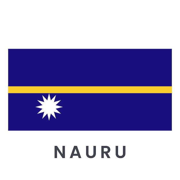Bandera vectorial de Nauru aislada sobre un fondo blanco