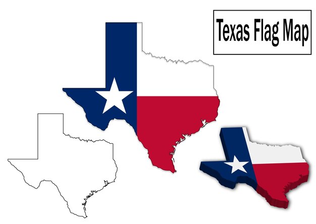 Vector bandera vectorial de texascontorno de la bandera vectorial de texasbandera 3d de texasmapa de la bandera de texastexas