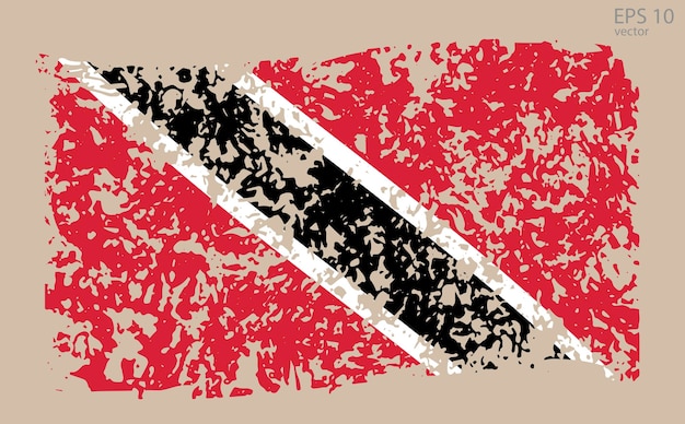 Vector bandera vectorial de trinidad y tobago ilustración vectorial con grietas y abrasiones