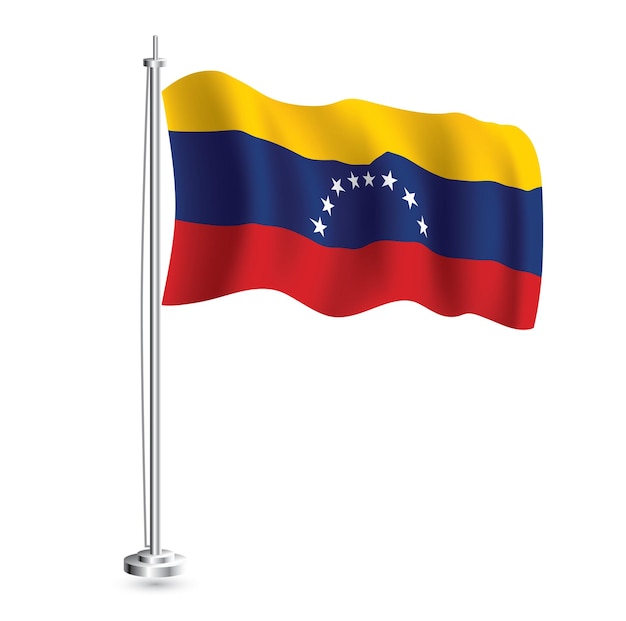 Bandera venezolana bandera de onda realista aislada de venezuela país en asta de bandera