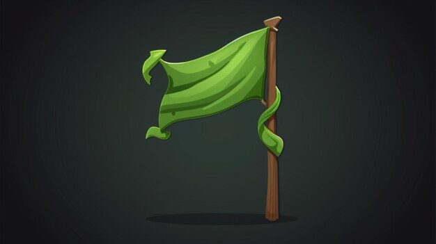 Vector una bandera verde con una bufanda verde en ella