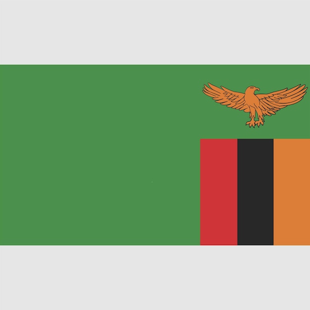 Una bandera verde y naranja con la palabra zambia