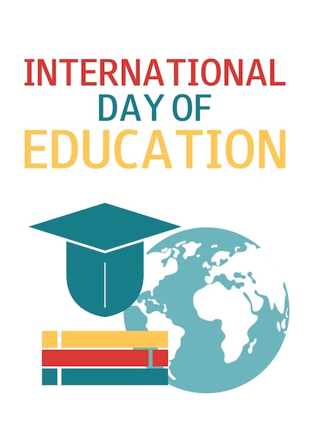 Bandera vertical del Día Internacional de la Educación 24 de enero Día Mundial del Estudiante 17 de noviembre