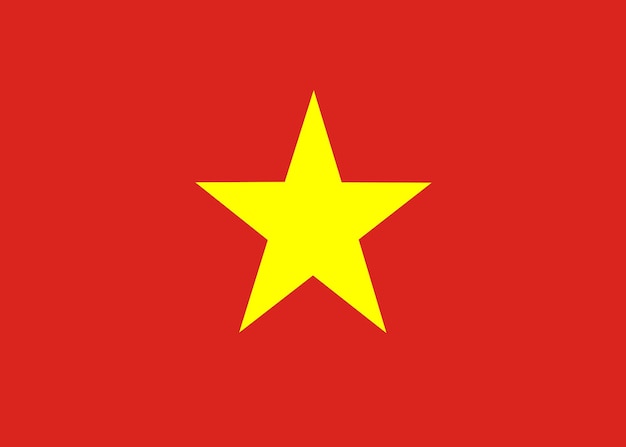 Bandera de Vietnam Estilo de ilustración dibujado a mano con efecto grunge y acuarela