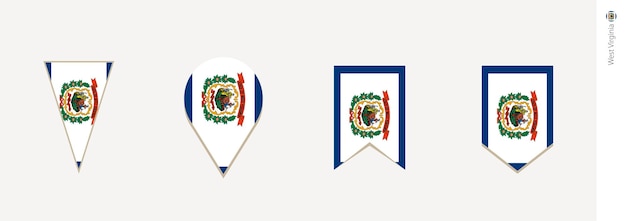 Bandera de Virginia Occidental en la ilustración de vector de diseño vertical