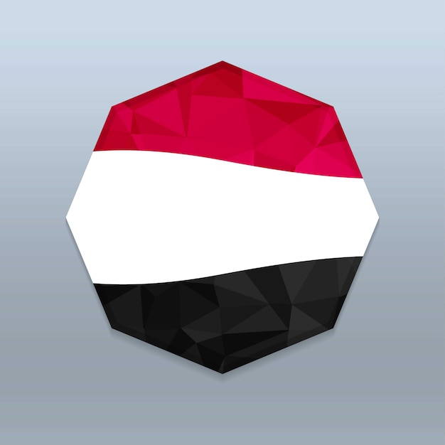 Bandera de Yemen con vector de diseño Octagone